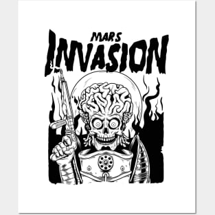 Mars Invasion BW Posters and Art